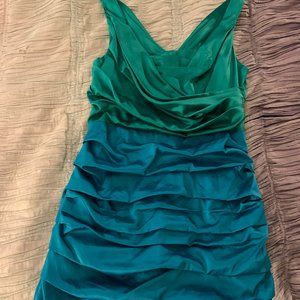 Express ruched cocktail dress.